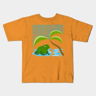 Frog hide from rain Kids T-Shirt